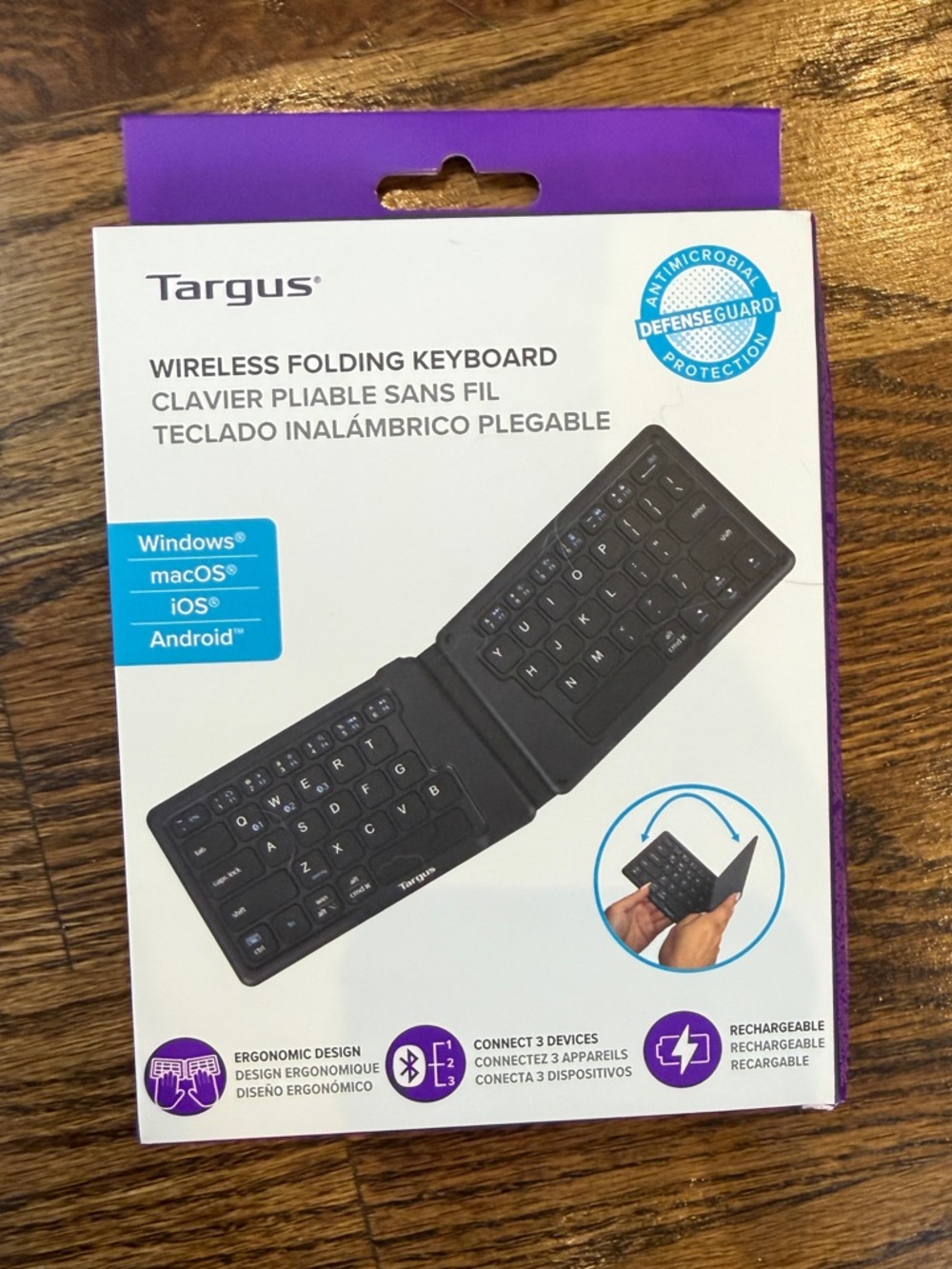 Targus Wireless Folding Keyboard - Black with Purple Accent